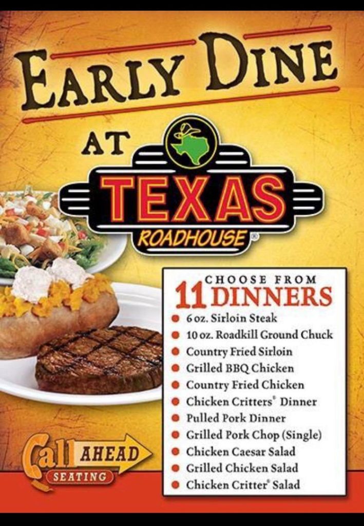 Texas Roadhouse before 5 Menu